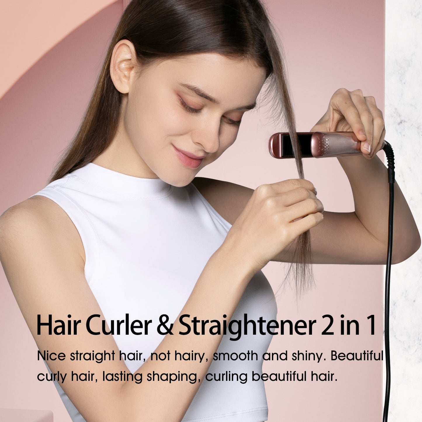 Enrollor Straightener＆Curler Iron 2-in-1